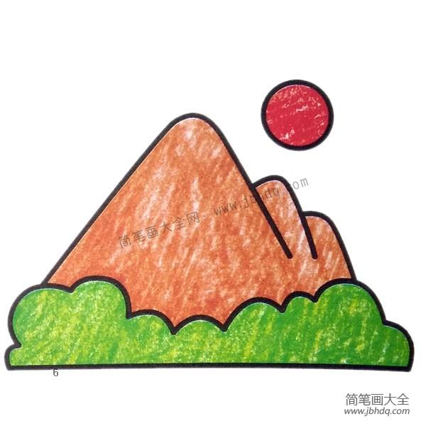 高山填色图片