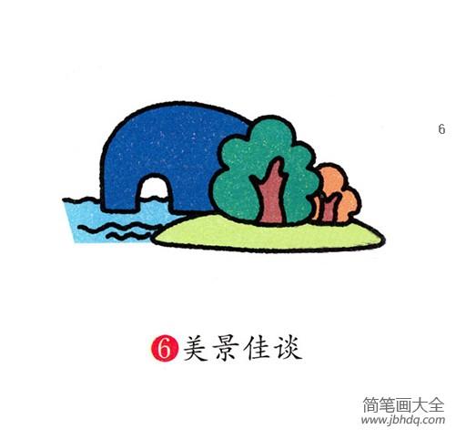 简单的风景绘画 象鼻山