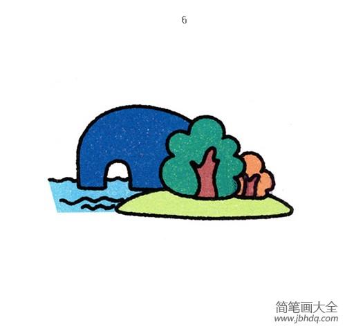 简单的风景绘画 象鼻山