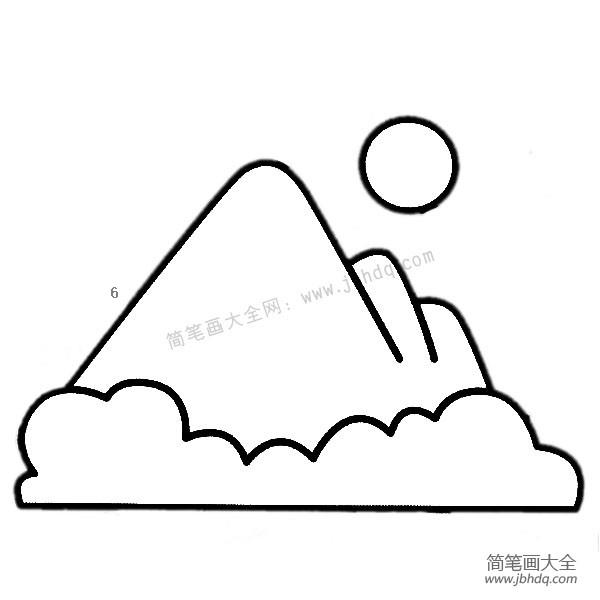 高山风景简笔画图片