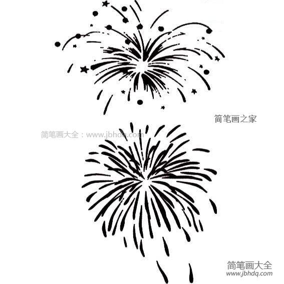 烟花简笔画儿童画