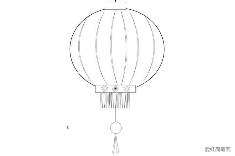 元宵节灯笼简笔画图片 儿童画
