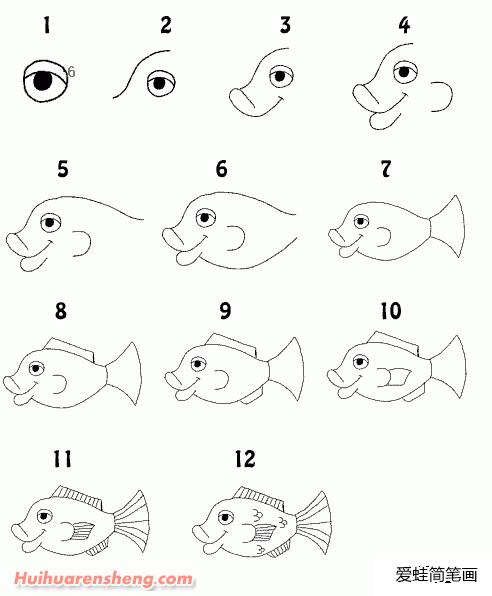 大嘴鱼简笔画