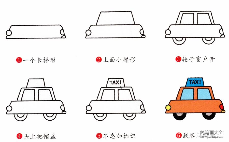 出租车简笔画画法