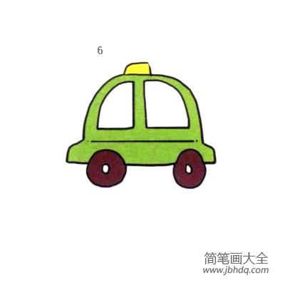 四步画出可爱简笔画 招手及来的出租车