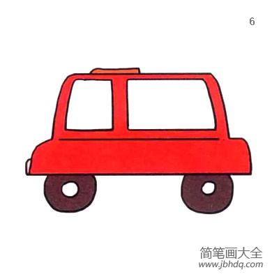 四步画出可爱简笔画 招手及来的出租车