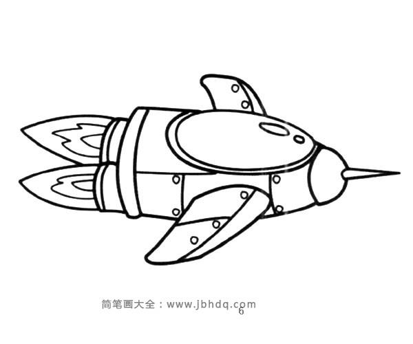 漂亮的火箭简笔画