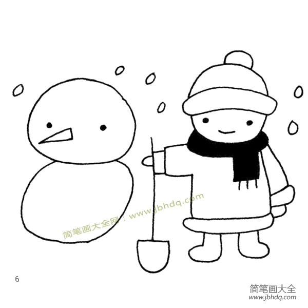 堆雪人简笔画