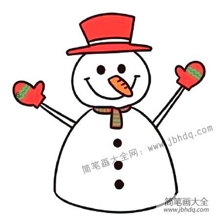 开心的雪人简笔画教程