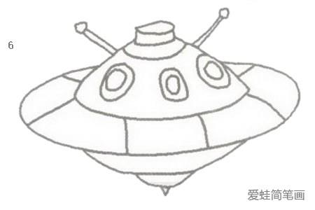 UFO飞碟彩色简笔画