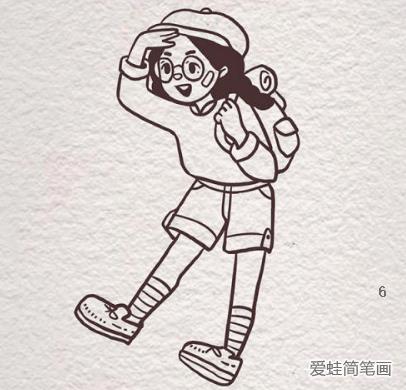 旅行小女孩简笔画教程