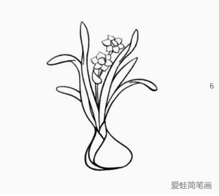 芬芳清新的水仙花简笔画教程