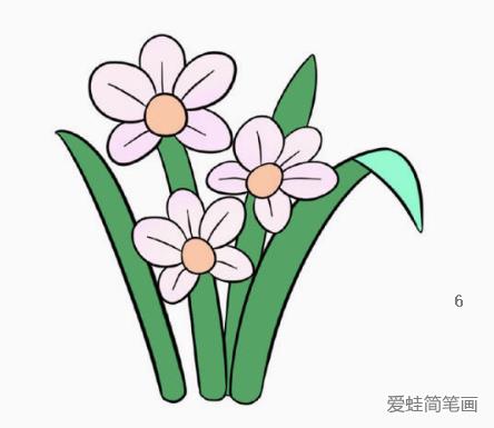 漂亮的水仙花简笔画画法步骤