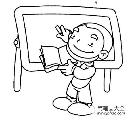 老师黑板上教学简笔画