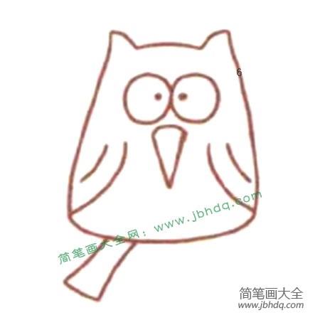 Q萌猫头鹰简笔画教程