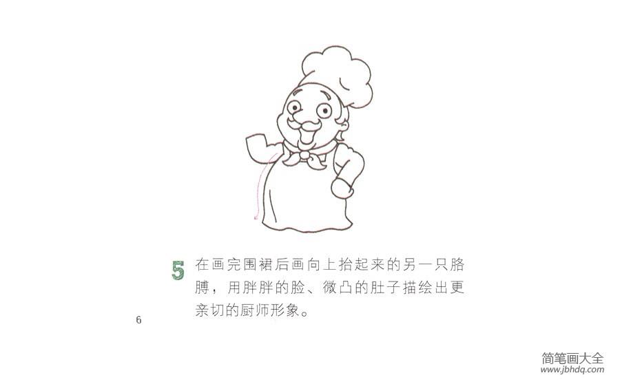 开心的厨师简笔画