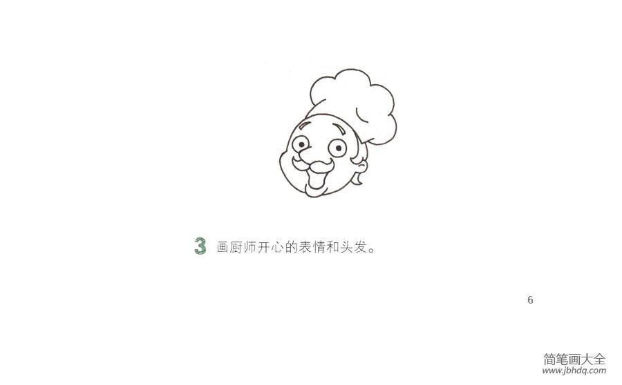 开心的厨师简笔画