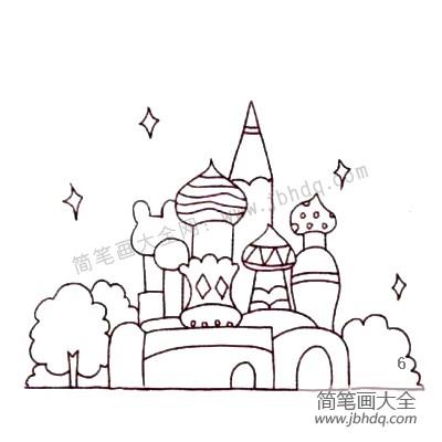 Q版城堡简笔画画法